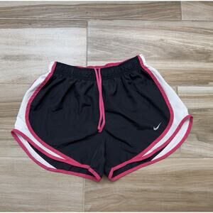 Nike Dri Fit Woman’s Running Shorts Black Pink with Liner Size Medium